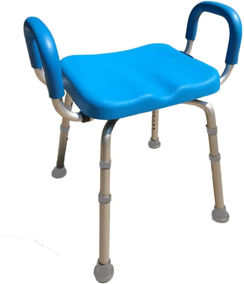 Independence Medical Shower Bench, Bath Stool Chair, Bathroom Transfer Seat, Elderly Assistance Products, Shower Chairs, Adjustable, Padded Seat & Handles, Aluminum Frame, Anti-Slip (Blue)