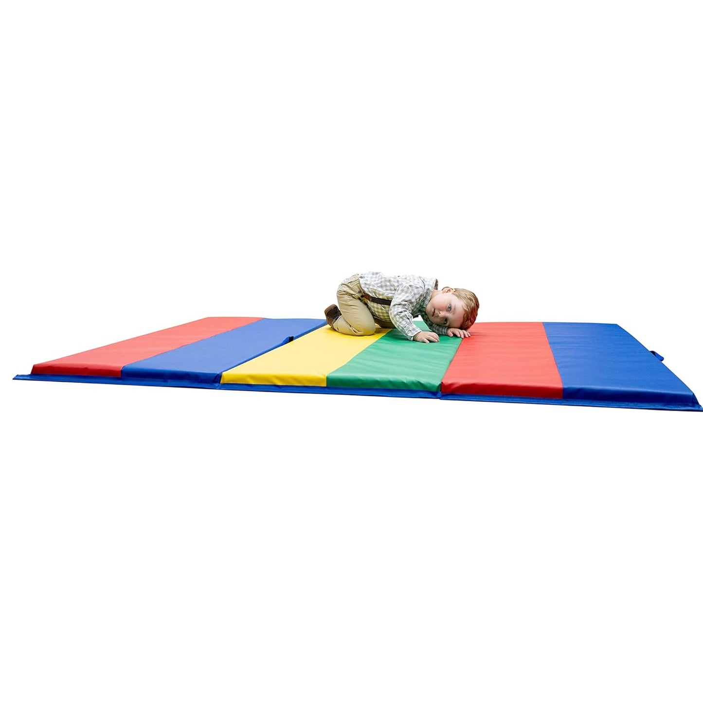 Children's Factory Rainbow Folding Gym Mat, 4' x 6', CF321-145, Toddler and Baby Preschool Activity Floor Mat, Kids Soft Play Equipment for Playroom