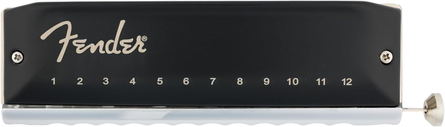 Fender Groove Pro Chromatic 12-Hole Harmonica - Key of C Bundle with Case, Polishing Cloth, and Austin Bazaar Instructional Manual