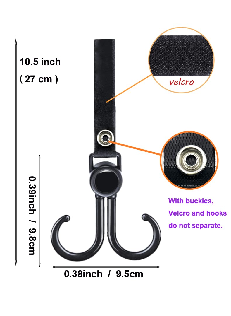 Double Stroller Hooks, 2 Pack Car Seat Hook, Adjustable Hook, Stroller Hanger Hook, Stroller Organizer Hook, Seat Headrest Hook, Universal Stroller Organizer