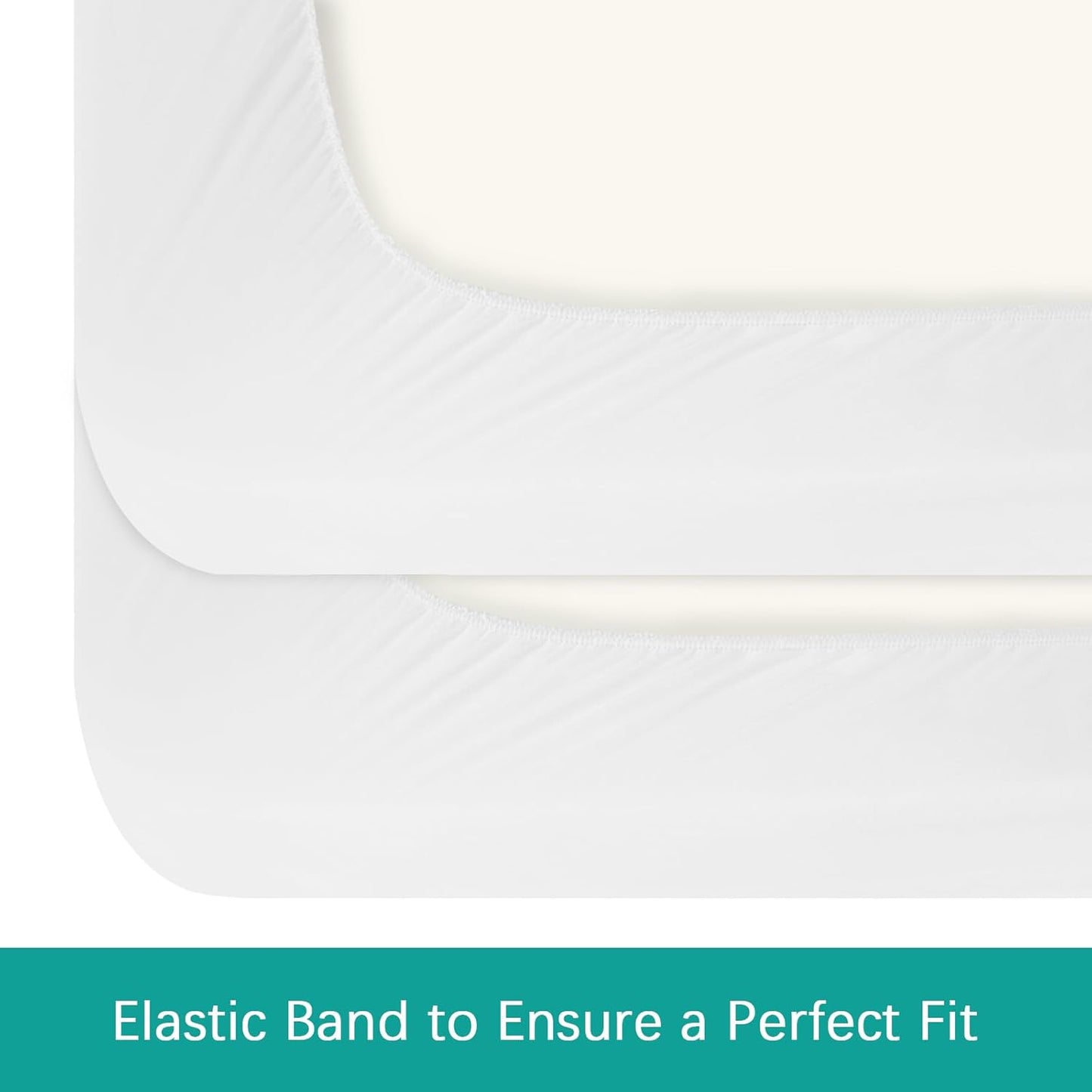 Crib Sheets Waterproof 2 Pack, Crib Mattress Protector, Toddler Fitted Crib Sheet Neutral, Ultra Soft & Breathable Toddler Bed Sheets for Boys and Girls, White