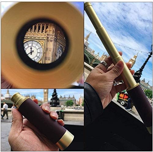 Retro Pirate Telescope Zoomable 25x30 Pocket Monocular Portable Collapsible BAK-4 Lens Captain Jack's Spyglass Handheld Telescope Vintage Telescope for Kids