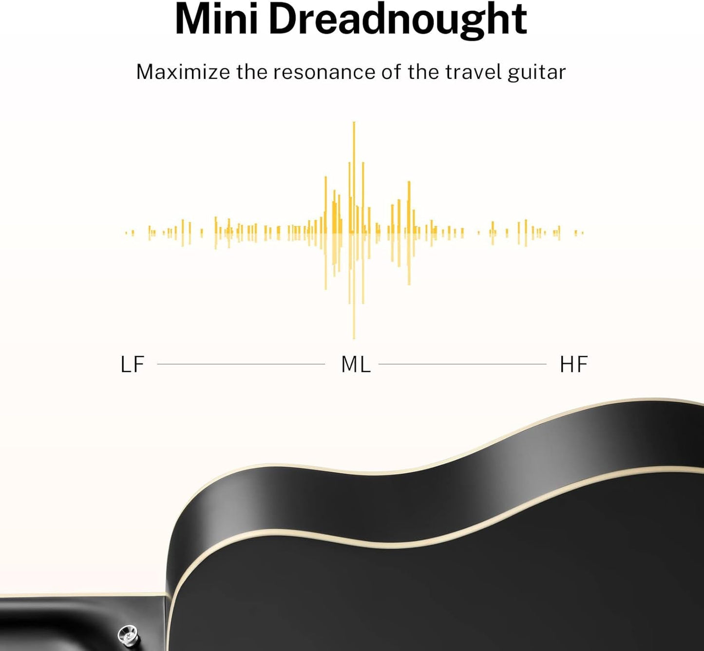 Donner Acoustic Guitar for Beginner Adult 36'' Dreadnought 3/4 Size Black Guitar Bundle Package Kit Travel, Spruce Wood With Gig Bag Capo Tuner Strap String Guitar Picks DAG-1MB/DAT-110D