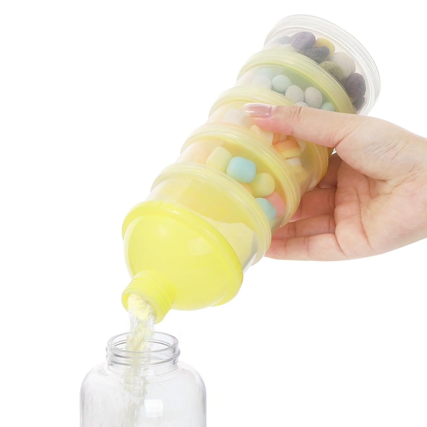 Accmor Formula Dispenser On The Go, 5 Compartments Stackable Formula Container for Travel, Baby Milk Powder Kids Snack Container, BPA Free