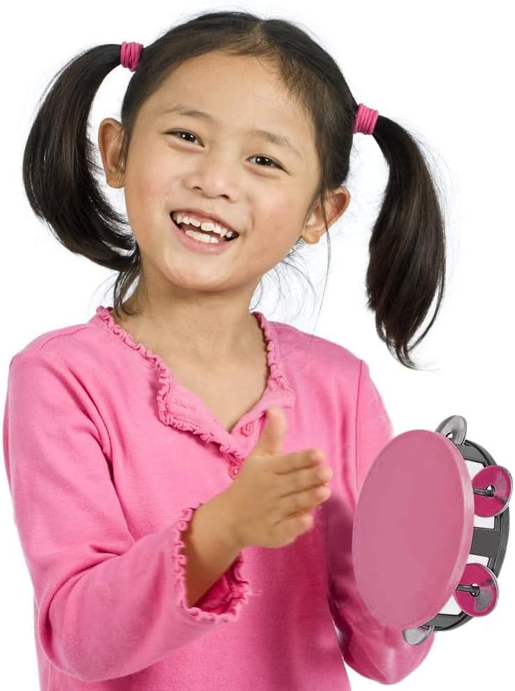 ArtCreativity Neon Tambourines for Kids, Set of 12, Percussion Musical Instruments for Boys and Girls, Durable Plastic and Metal Noise Makers, Birthday Party Favors and Goodie Bag Fillers, 4 Colors