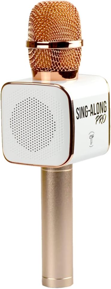 Sing-Along PRO Bluetooth Microphone - Wireless Karaoke Mic for Kids & Adults - Portable Home Karaoke Mic with Stereo Audio (Rose Gold)