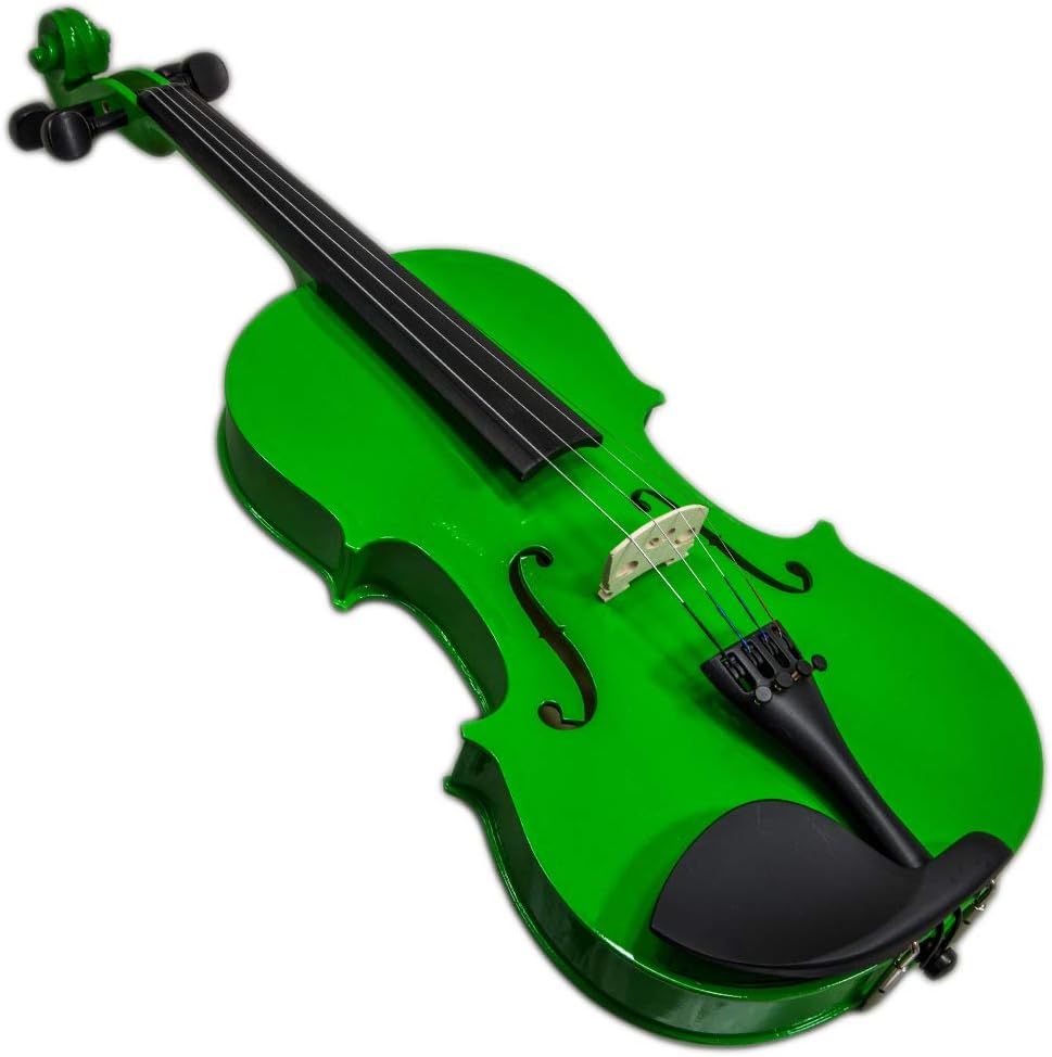 SKY Full Size VN202 Wood Green Violin Beautiful Color with Brazilwood Bow and Lightweight Case