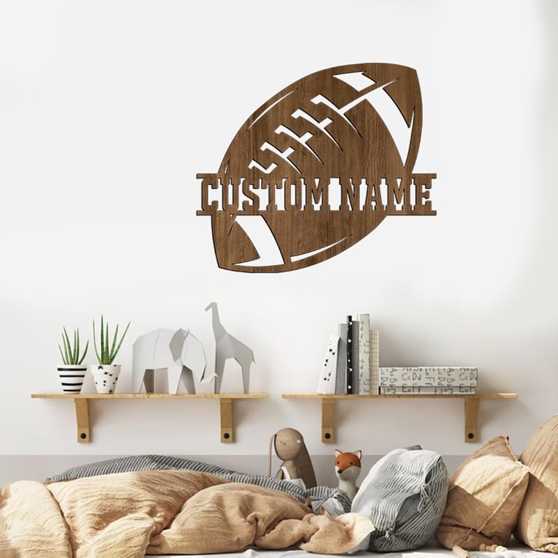Personalized Football Name Sign, Wooden Name Sign, Football Nursery Decor, Baby Name Sign Wood Sign, Football Gift, Nursery Name Sign for Baby Boy gift/19