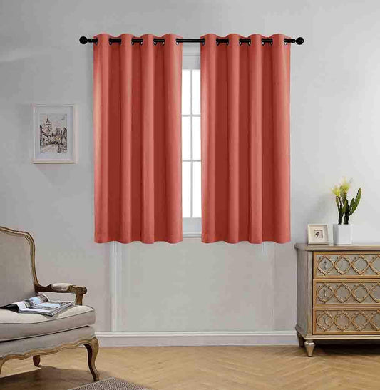 MIUCO Blackout Curtains Room Darkening Curtains Textured Grommet Panels for Living Room 2 Panels 52x63 Inch Long Rust