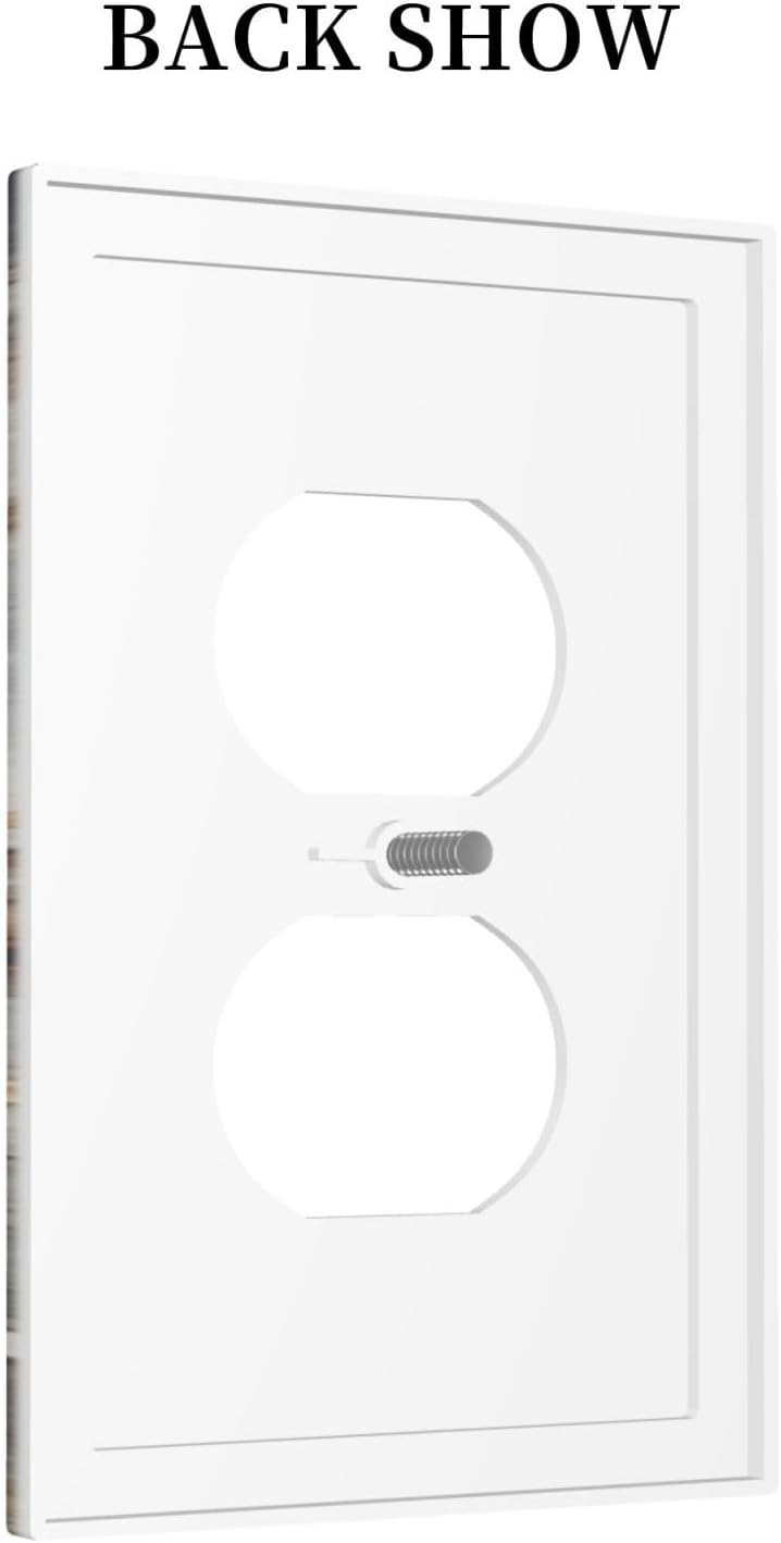 Brown Marble Granite Golden Lines Print Outlet Covers 1 Gang Duplex Light Switch Cover Decorative Switch Plates Electrical Receptacle Faceplate Wall Plate for Bathroom Kitchen Decor