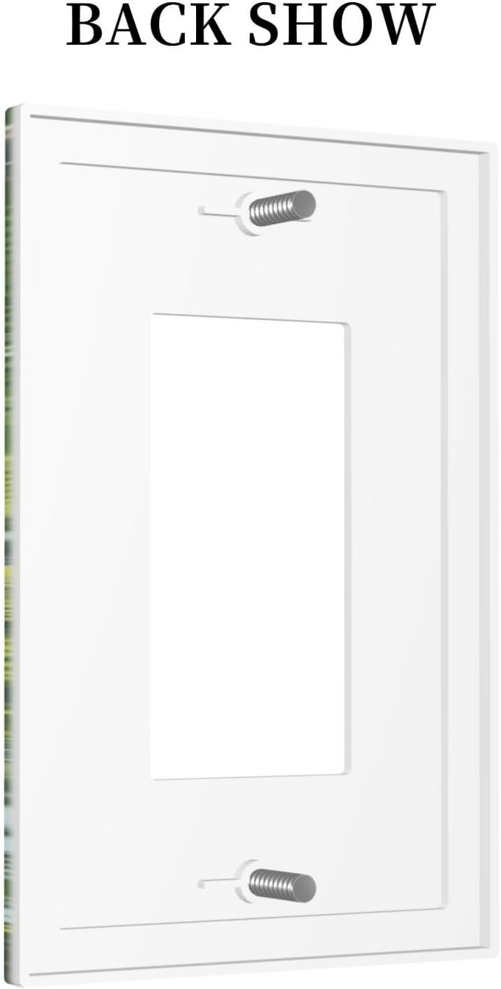 Summer Sky Coconut Palms Trees Green Plants Leaf Decorative Outlet Covers 1 Gang Single Rocker Light Switch Cover Plate Wall Plates GFCI Faceplate for Bed Room Living Room Decor