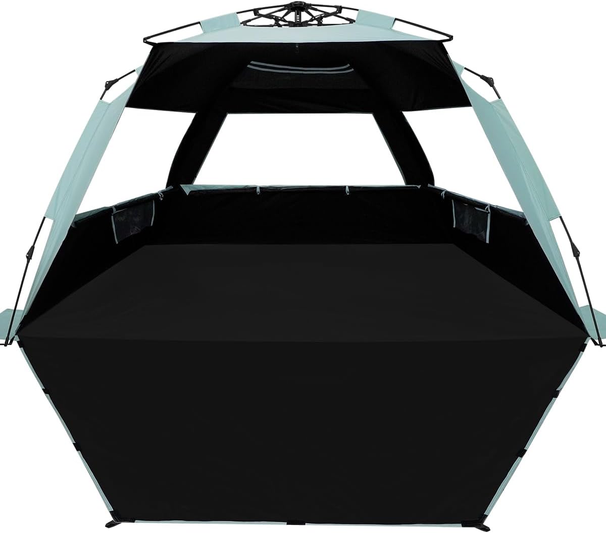 WhiteFang Deluxe Pop Up Beach Tent Sun Shade Shelter for 3-4/5-6 Person, UV Protection, Extendable Floor with 3 Ventilating Windows Plus Carrying Bag, Stakes, and Guy Lines