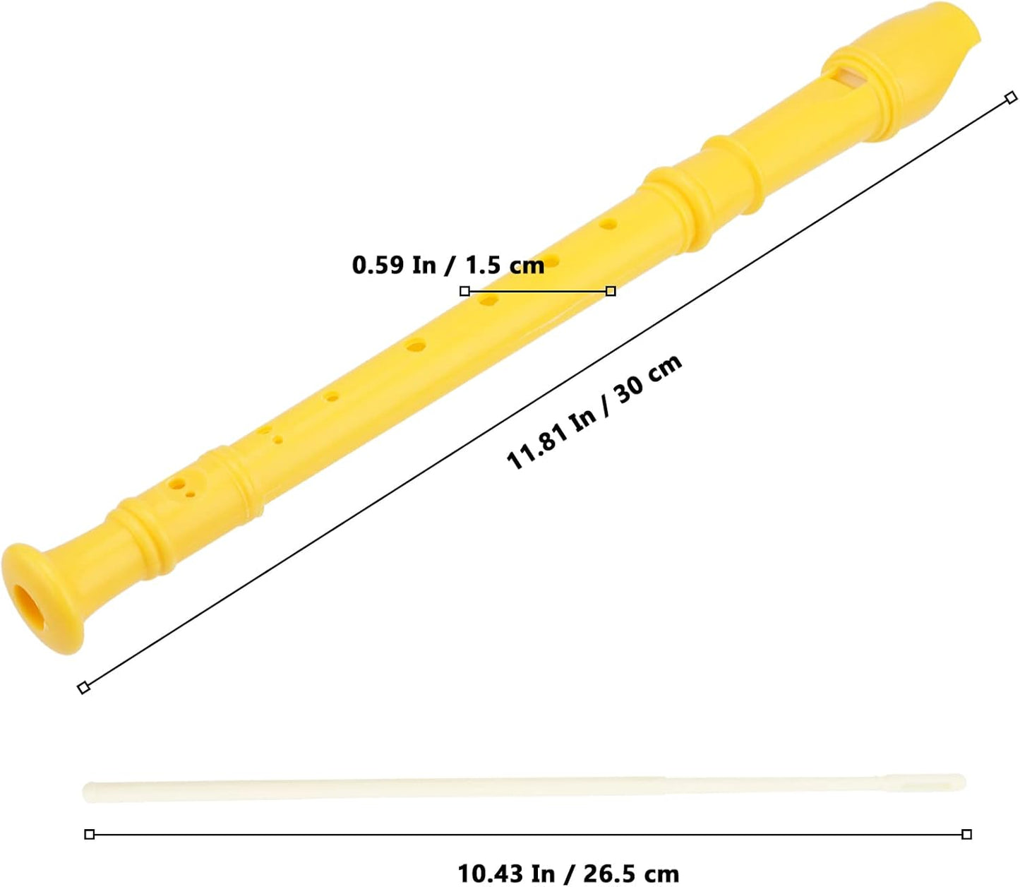 20 Pack Descant Soprano Recorder, 8 Hole Soprano Recorder Recorder Instrument with Cleaning Rod for Beginners, Yellow