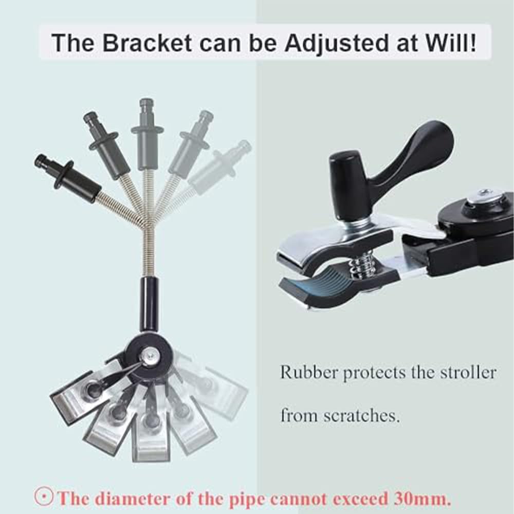 Universal Baby Parasol, Baby Stroller Sun Shade Sun Protection Sun Shade for Strollers, Waterproof Umbrella for Trolley Bike, Bicycle Umbrella with Holder Clip Clamp