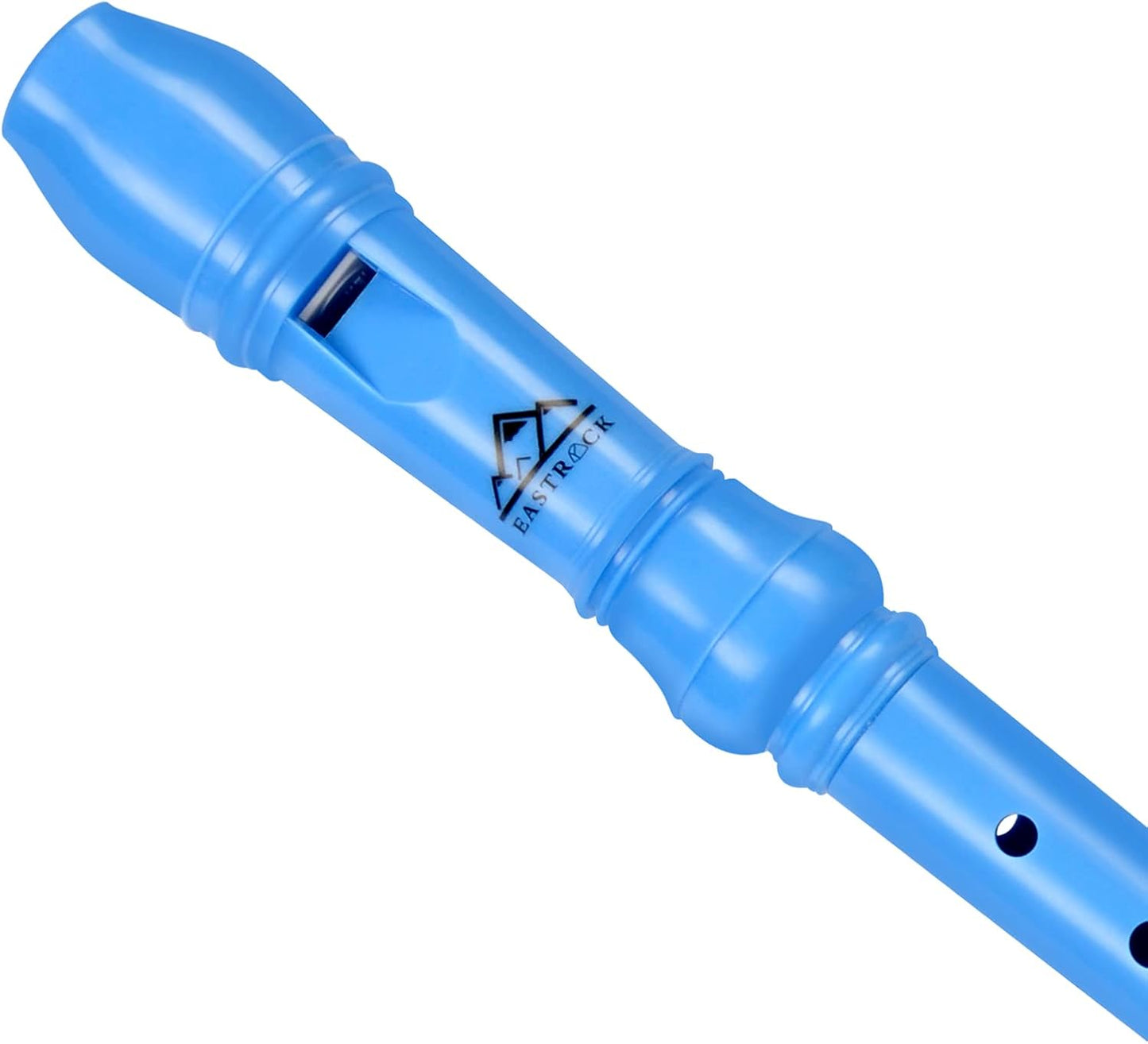 Eastrock Recorder Instrument German Style Soprano Recorder Blue 3 Pieces for Beginners with Cleaning Rod, Fingering Chart, Packing Bag, Thumb Rest