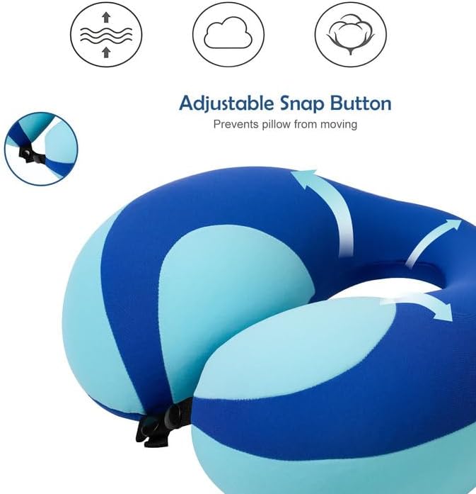 MOOB Neck Pillows for Kids, Traveling Gifts for Toddler & Children Toddler Neck Pillow for Carseat U-Shape Travel Pillow for Kids Dark Blue