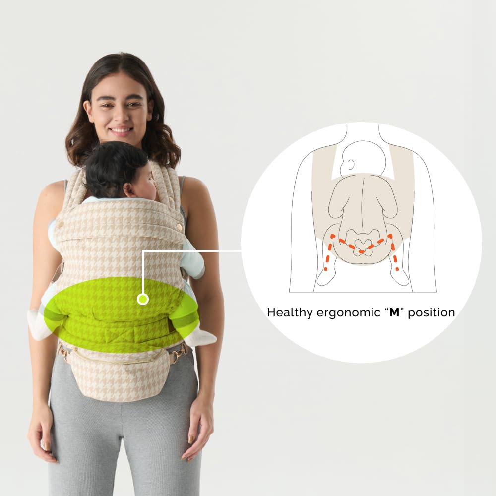 Ergonomic Baby Carrier for Newborns to Toddlers (7-35 lbs) with Adjustable Straps and Belt Bag – Comfortable, Versatile, and Stylish Babywearing Solution