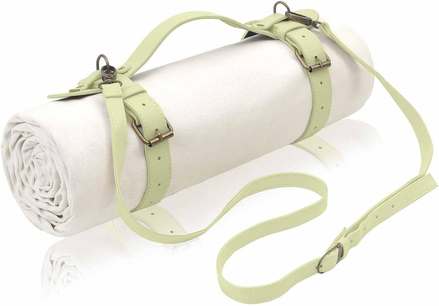 4’9” x 6’3” White Lightweight Water-Resistant Canvas Mat – Picnic, Outdoor, Beach, Park, Camping, Toy Mat