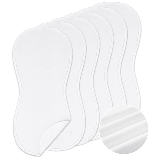 Timgle 6 Pcs 13 x 29 Inch Peanut Shape Changing Pad Liner Peanut Changing Pad Liner Portable Soft Washable Reusable Waterproof Diaper Mats Easy to Clean(White)
