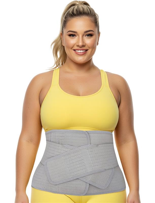 Abdominal Binder Post Surgery Tummy Tuck - Postpartum Belly Band Wrap | Post C Section Belly Binder Recovery | Stomach Compression Hernia Belt For Men & Women After Pregnancy, Hysterectomy L/XL