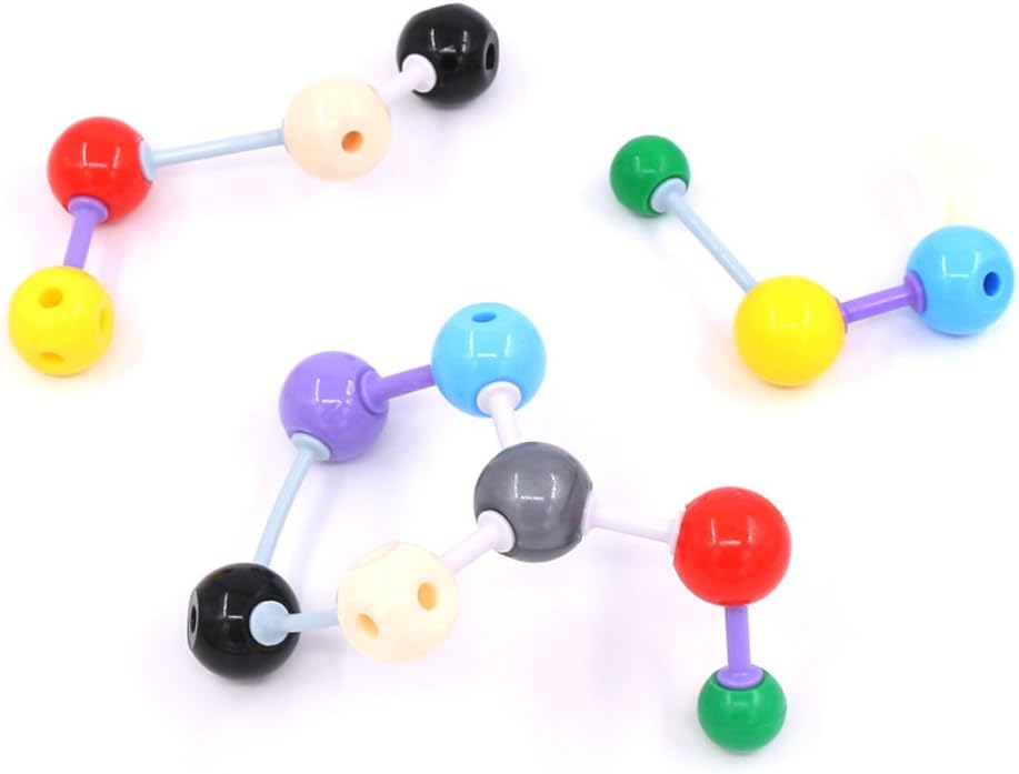 Swpeet 92 Pcs Chemistry Molecular Model Student and Teacher Set, Molecular Model Set for Inorganic & Organic Chemistry - 52 Atoms & 37 Bonds & 3 Orbitals
