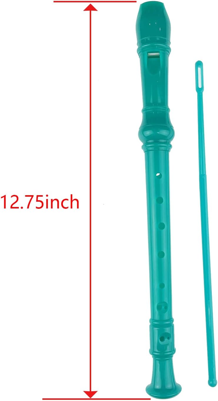 9 Pack ABS German Style 8 Hole Descant Soprano Recorders with Cleaning Rod, Black Storage Bag (Multicolor-9 pack)