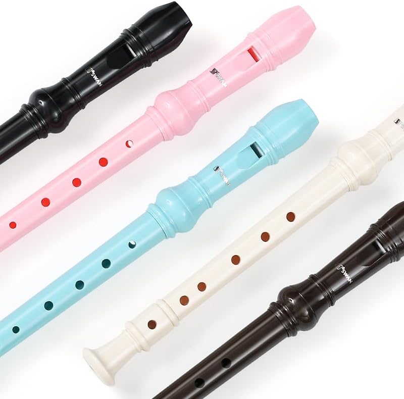 German Fingering, Natural,Soprano Recorders Descant Flute With Cleaning Rod German Style for Chrildren Kids Beginner Graduation or Back to School Gift(Brown six holes)