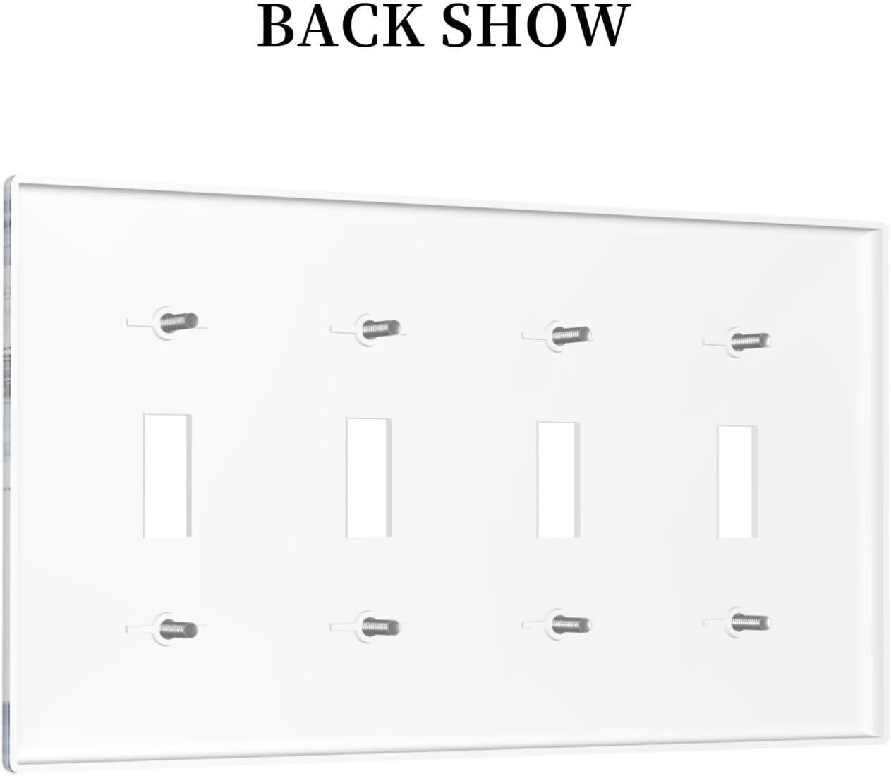 Light Switch Covers White Marble Navy Blue Line Fluid Quad Toggle Electrical Faceplate 4 Gang Wall Plate Decorative Switch Plates For Bathroom Kitchen Decor