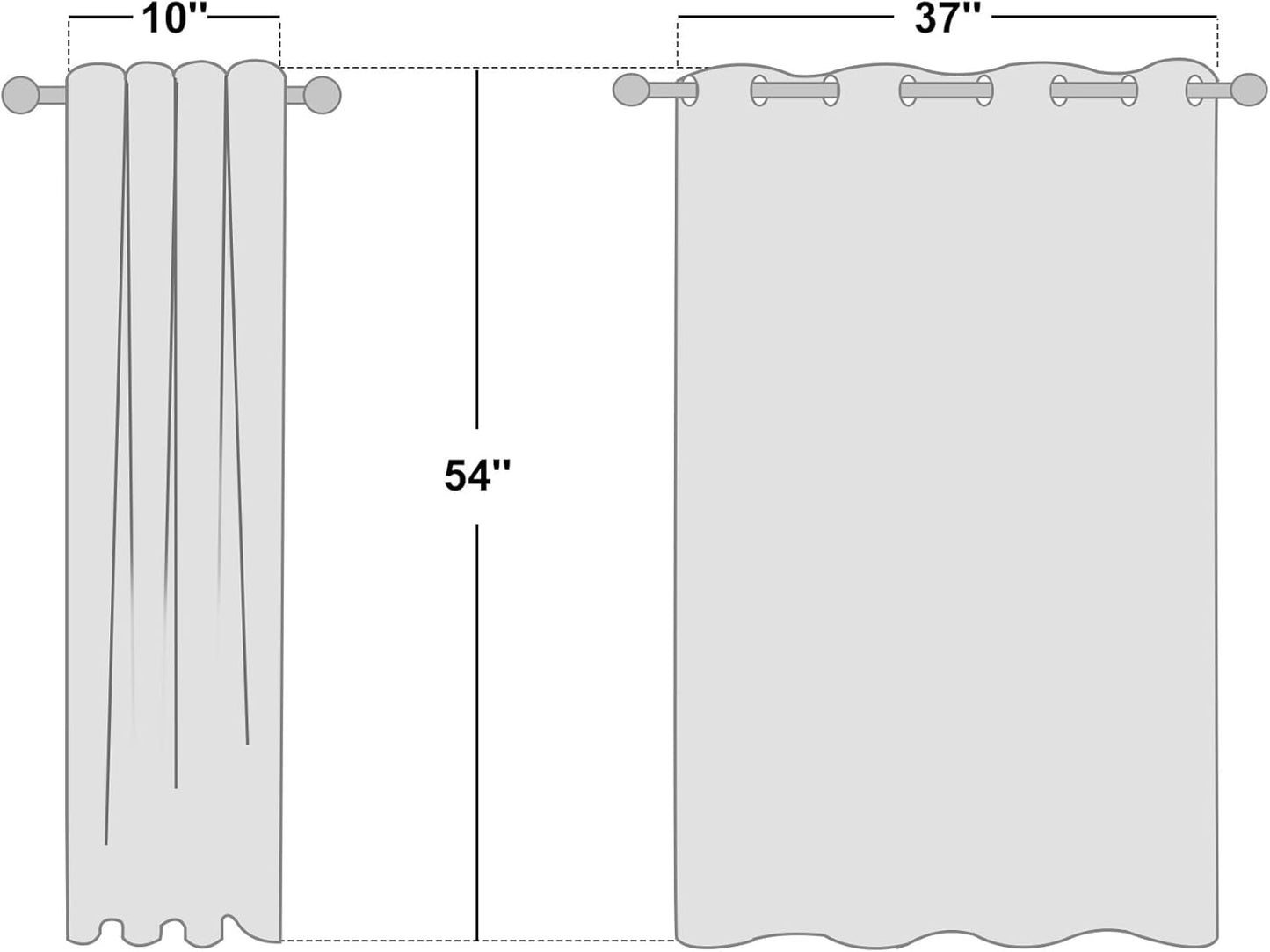 NICETOWN White Room Darkening Curtain Panels - Thermal Insulated Grommet 50% Room Darkening Window Drapes and Curtains for Bedroom/Basement (Set of 2, W37 x L54)