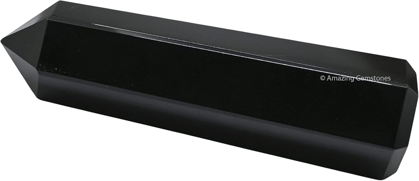 Amazing Gemstone Large Black Obsidian Crystal Towers ~ Natural Healing Crystal Point Obelisk for Reiki Healing and Crystal Grid (5.5 to 6 INCH)