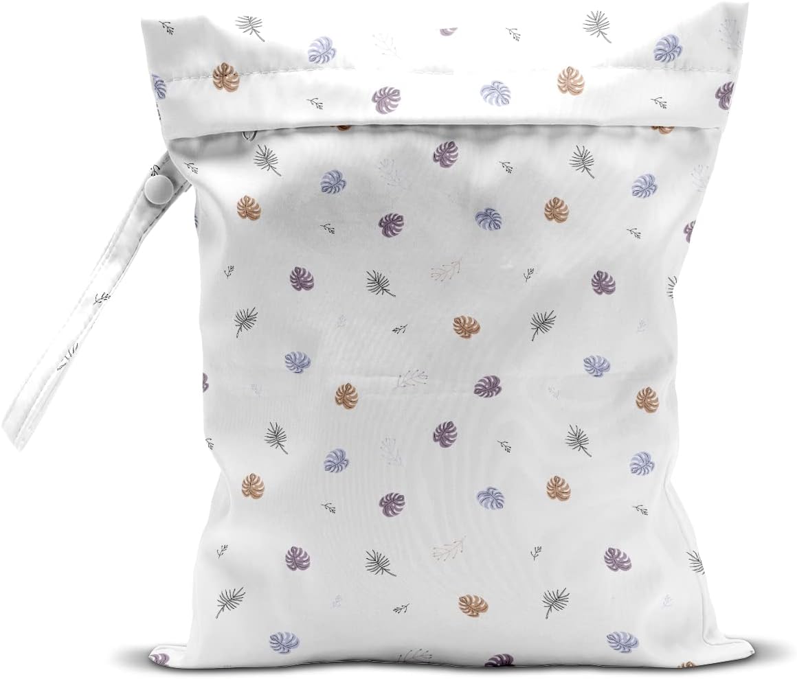 Wet Dry Bag, for Swimsuit, Travel, Beach, Pool, Stroller, Diapers, Dirty Yoga Gym Clothes, Makeup Bag, Waterproof Tropical Palm Leaves Decor Jungle Palm Leaf Favors