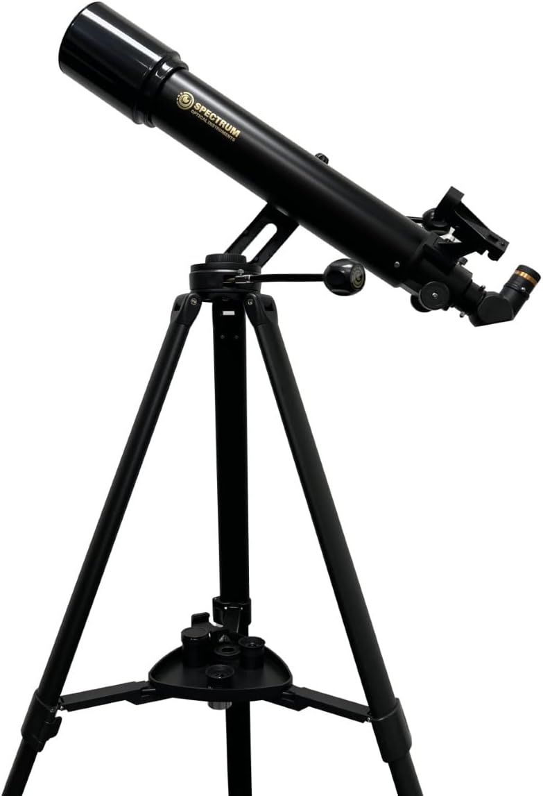 SpectrumOI TourStar Pro 90 AZ Telescope for Adults Astronomy Gifts Premium AZ Refractor Telescope 90mm 660mm Focal Lenght with Aspherical Eyepiece Phone Adapter
