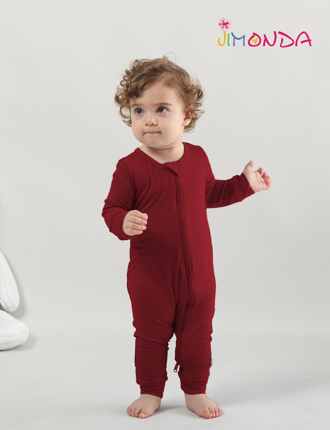 Jimonda Baby Romper Boys Girls Bamboo Pajamas 2-Way Zipper Footless Unisex Long Sleeve Sleepers Sleep and Play 0-24 Months