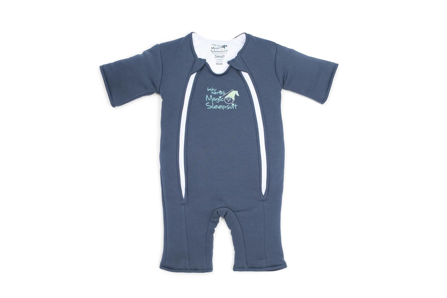 Magic Sleepsuit Baby Merlin's Cotton Baby Swaddle Transition Product - Soft and Cozy Design, Double Zipper for Easy Diaper Changes, Promotes Safe Sleep, 3-6 Months - Navy Blue - Small 12-18lbs