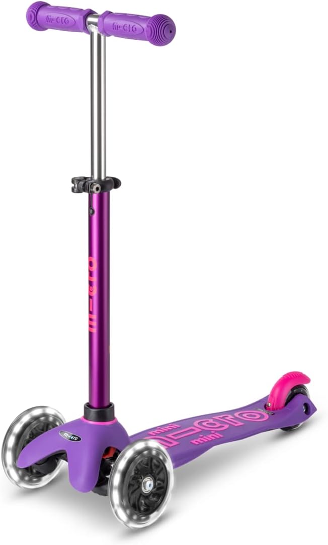 Micro Kickboard Mini Deluxe LED Three-Wheeled Lean-to-Steer Swiss-Designed Micro Scooter