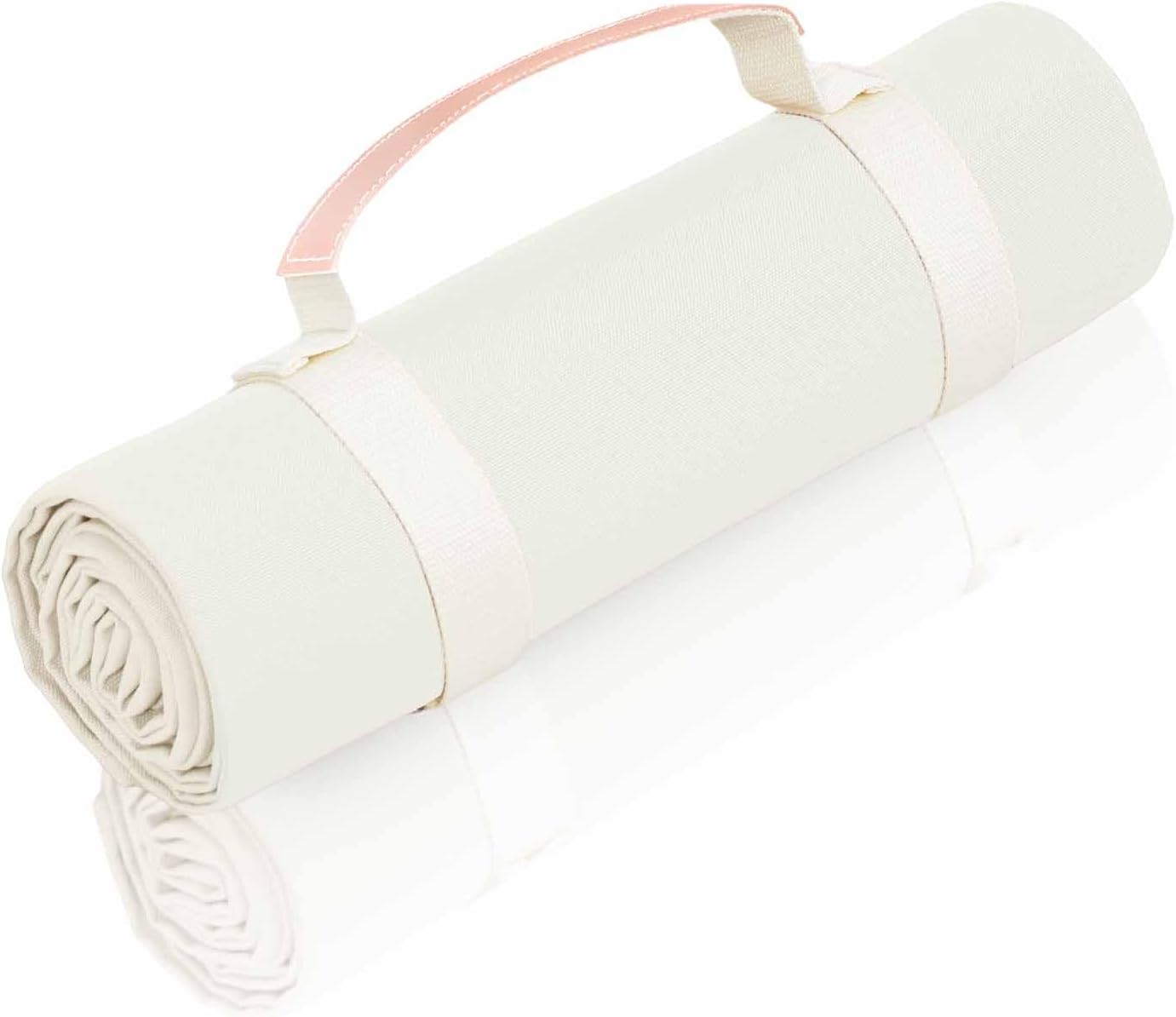 4’9” x 6’3” White Lightweight Water-Resistant Canvas Mat – Picnic, Outdoor, Beach, Park, Camping, Toy Mat