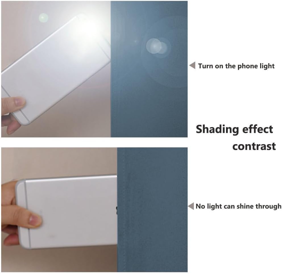 NICETOWN 100% Blackout Window Curtain Panels, Smoky Blue, 2 Pieces, 42-inch Wide Per Panel, Full Light Blocking Drapes with Black Liner for Nursery, 72-inch Drop Thermal Insulated Draperies