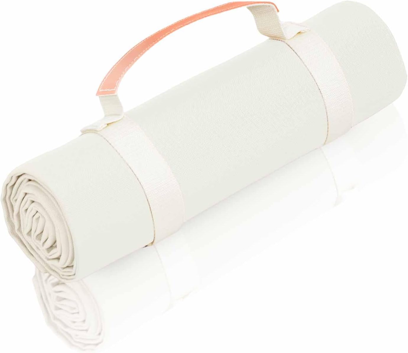 4’9” x 6’3” White Lightweight Water-Resistant Canvas Mat – Picnic, Outdoor, Beach, Park, Camping, Toy Mat