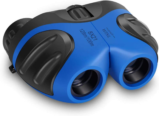 Perfect Binoculars for Kids, VNVDFLM Compact Waterproof Binoculars for Teens Boys Girls Birthday, Outdoor Telescope Toys for Boys Age 3-12 to Bird Watching & Explore Nature(Blue)