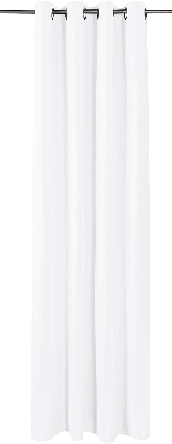 Amazon Basics Room Darkening Blackout Window Curtains 2 Panels with Grommets, for Living Room and Bedroom, 52 x 84 inches, White