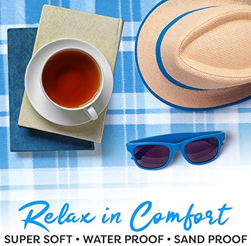 Scuddles Picnic Outdoor Blanket Park Blanket Beach Mat for Camping on Grass Oversized Seats 4 Adults Water Resistant Picnic Mat