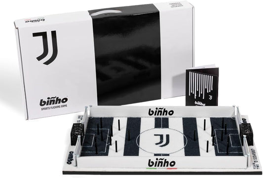 Binho Board Classic Board Game Juventus Edition - 2-Player Fast-Paced Finger Flicker Pinball Family Board Games - Portable Tabletop Sports Game Set for Any Occasion
