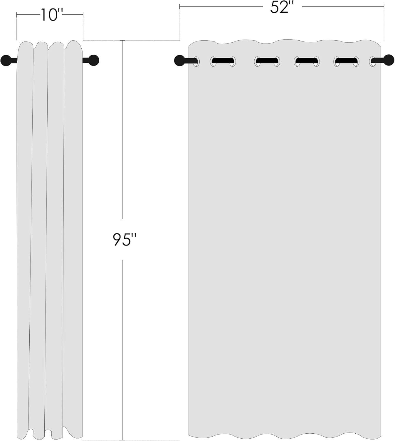 NICETOWN Bedroom Room Darkening Curtains - Triple Weave Grommet Top Thermal Insulated Solid Energy Saving Panels/Drapes for Villa/Hall, Beige, 1 Pair, 52 inches by 95 Inch