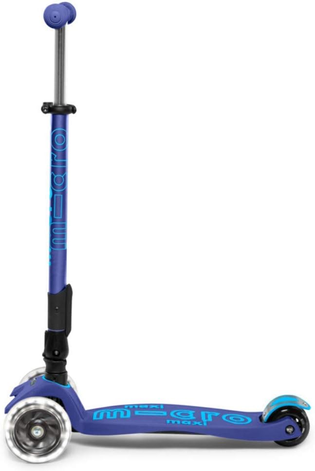 Micro Kickboard - Maxi Deluxe Foldable LED - Three Wheeled, Lean-to-Steer, Fold-to-Carry Swiss-Designed Micro Scooter for Kids with Motion-Activated Light-Up Wheels for Ages 5-12