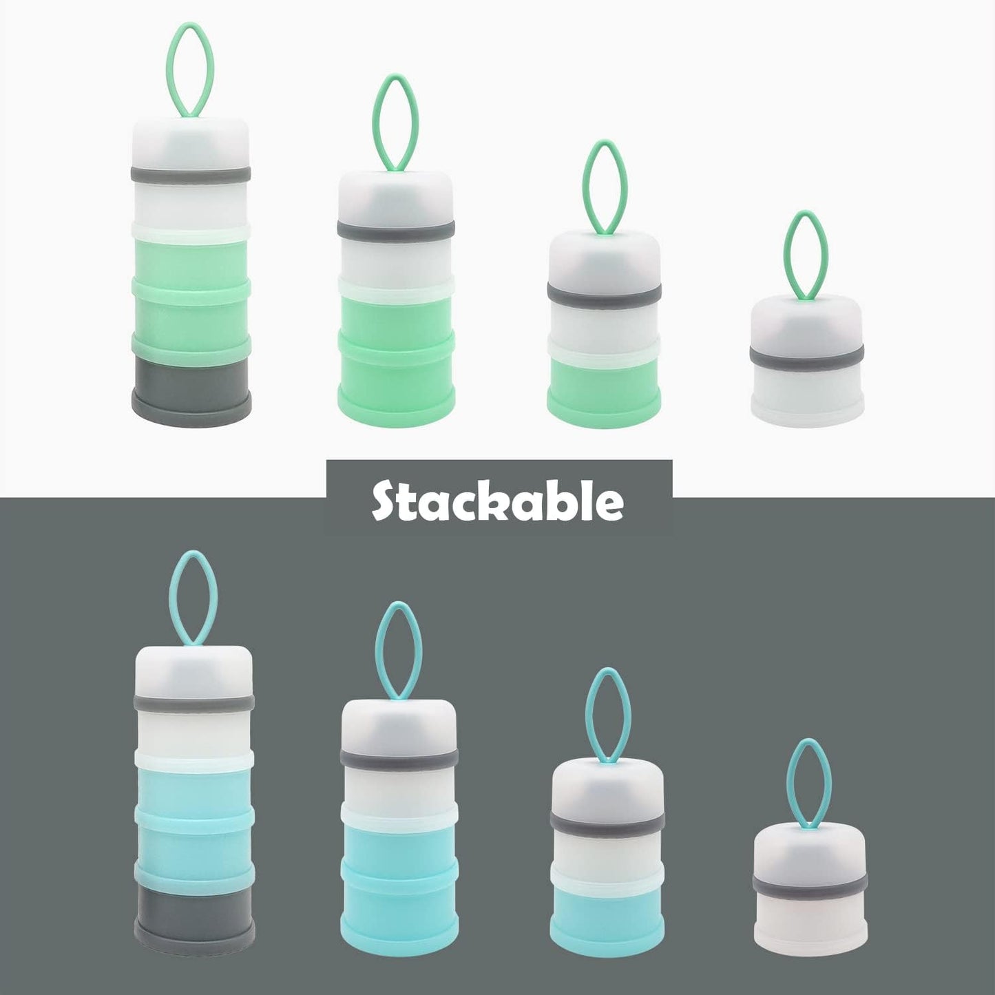 Baby Formula Dispenser, Formula Container, Portable Milk Powder Dispenser Container, Baby Feeding Travel Storage Container, Non-Spill Stackable Baby Snack Storage Container, BPA Free, 2 Packs