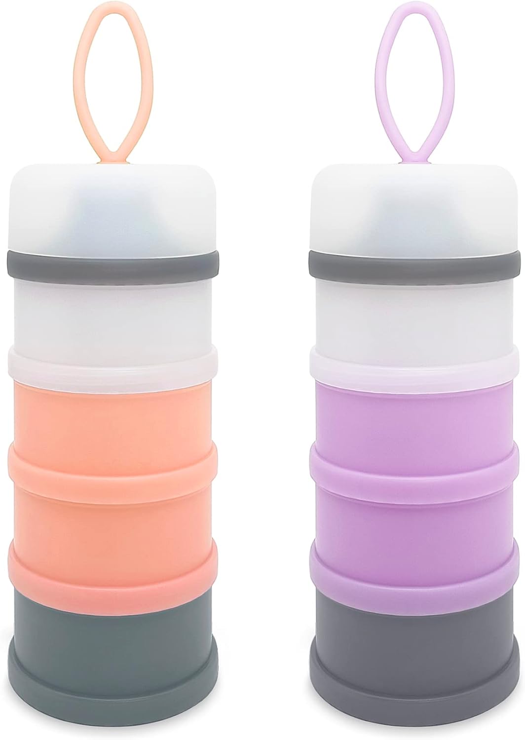 Baby Formula Dispenser, Formula Container, Portable Milk Powder Dispenser Container, Baby Feeding Travel Storage Container, Non-Spill Stackable Baby Snack Storage Container, BPA Free, 2 Packs