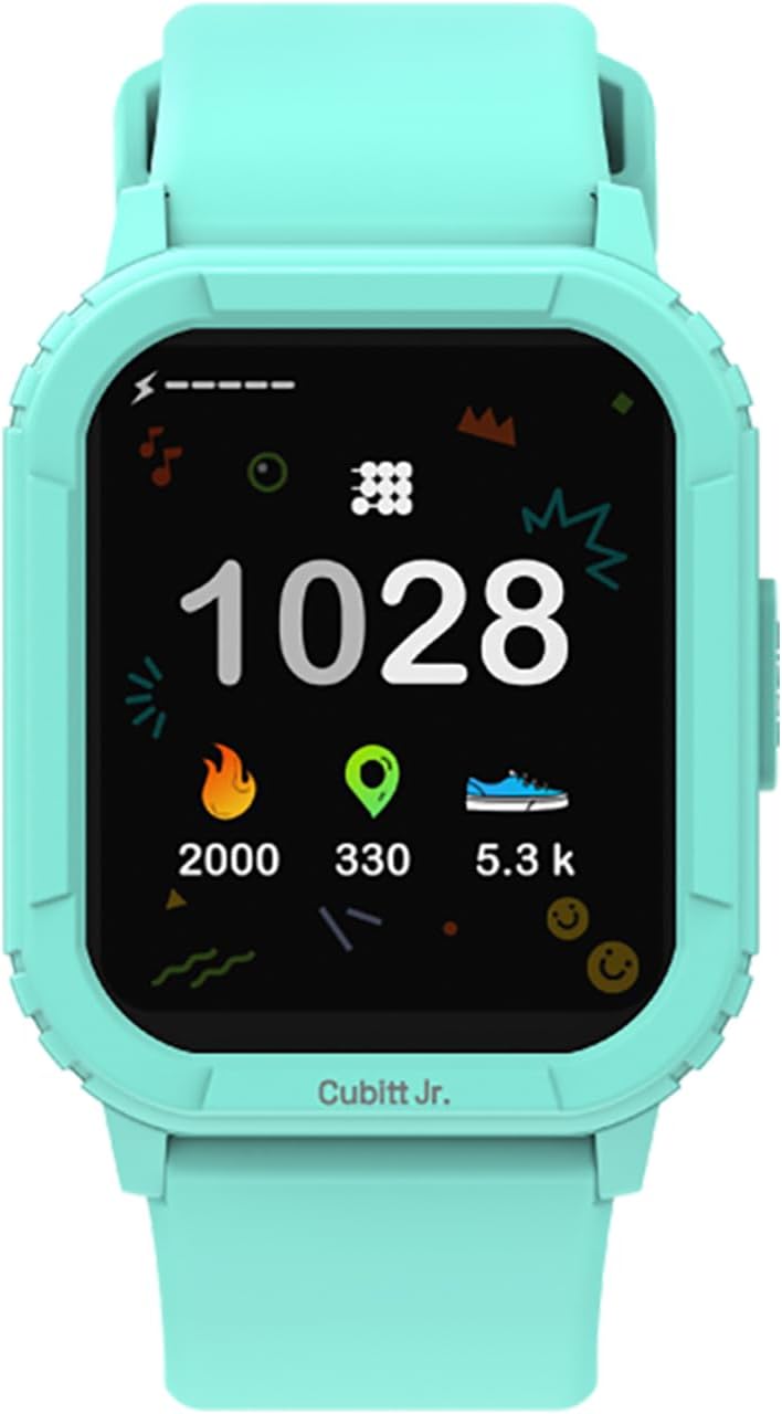 Cubitt Jr Smart Watch Fitness Tracker for Kids and Teens, with Games, Step Counter, Sleep Monitor, Heart Rate Monitor, Activity Tracker, Good Habits Alarms, 1.52" Touch Screen, IP68 Waterproof