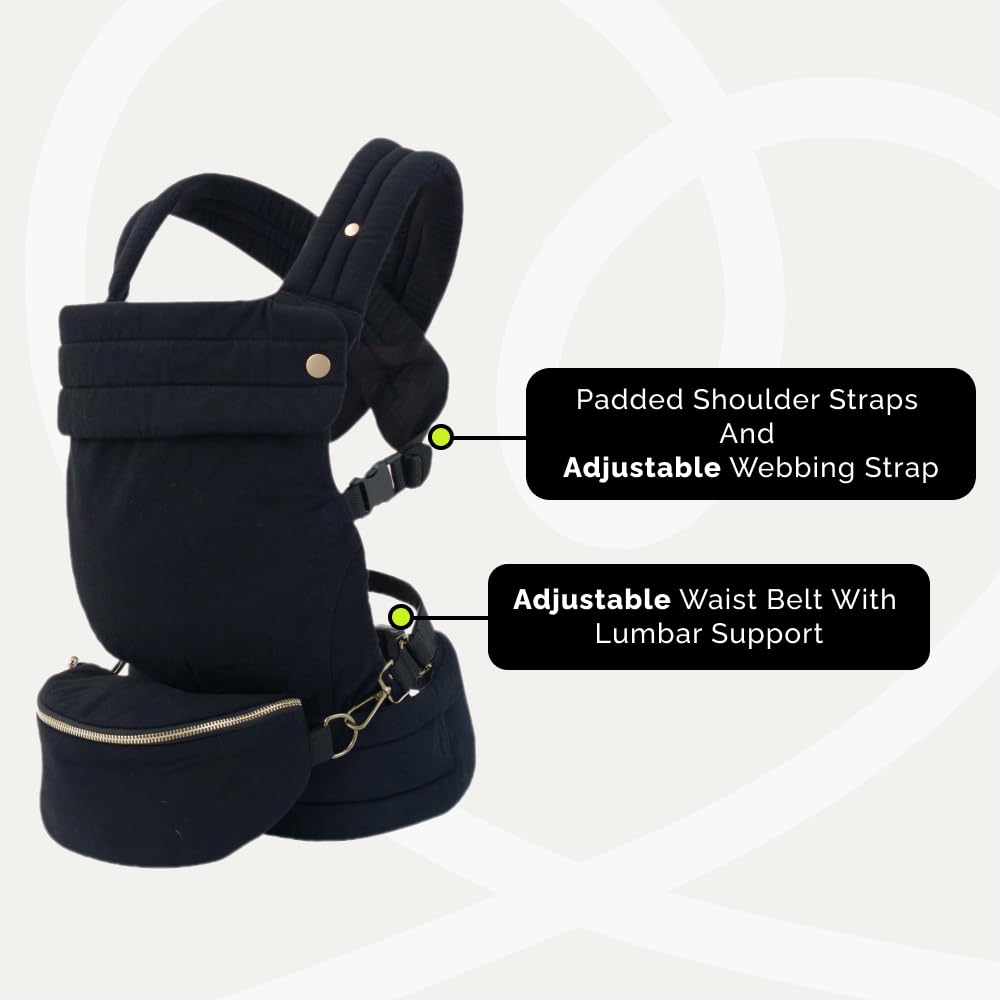 Ergonomic Baby Carrier for Newborns to Toddlers (7-35 lbs) with Adjustable Straps and Belt Bag – Comfortable, Versatile, and Stylish Babywearing Solution