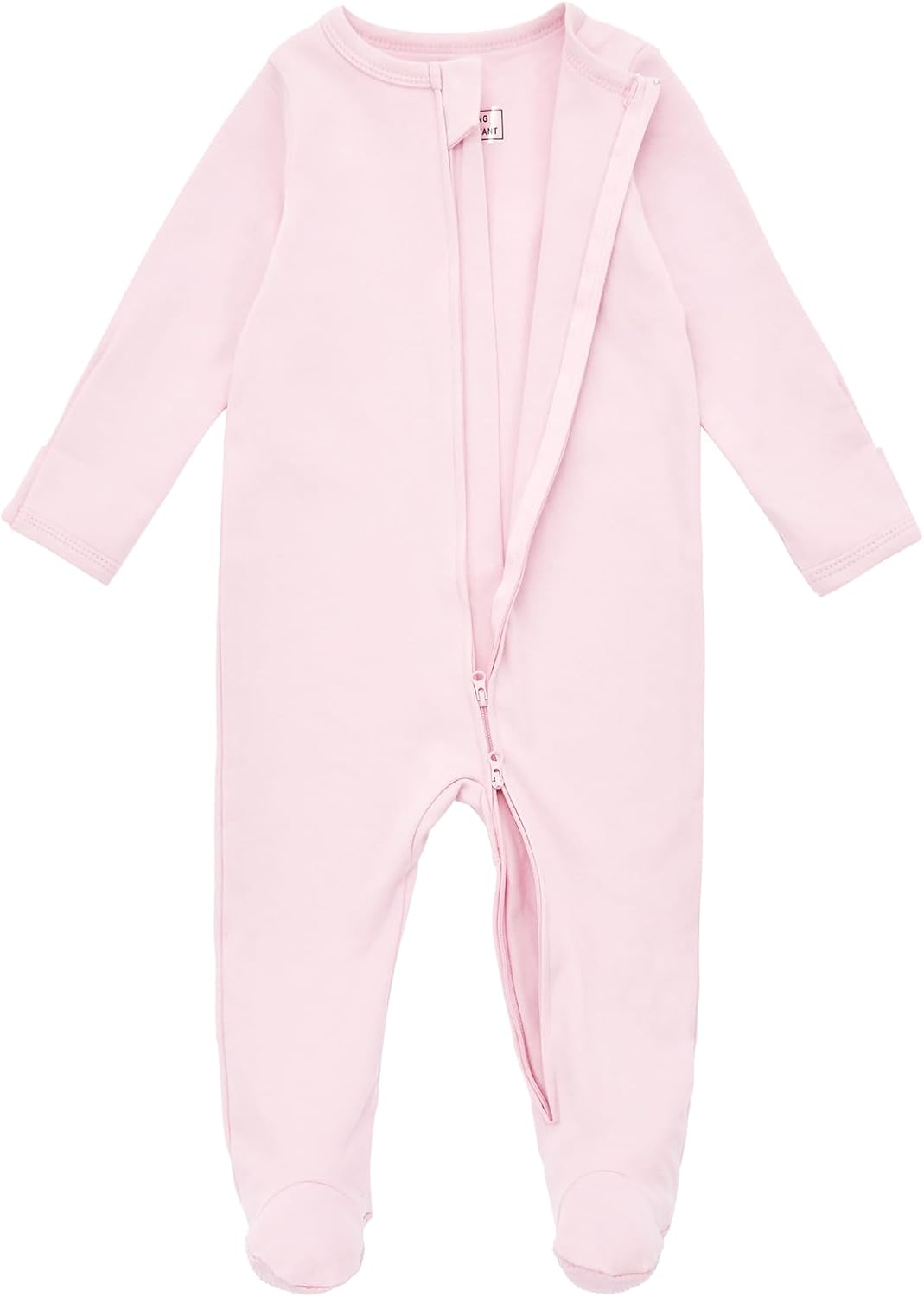 Aablexema Baby Footed Pajamas with Mitten Cuffs Zipper 4-Pack Infant Newborn Cotton Long Sleeve Outfit