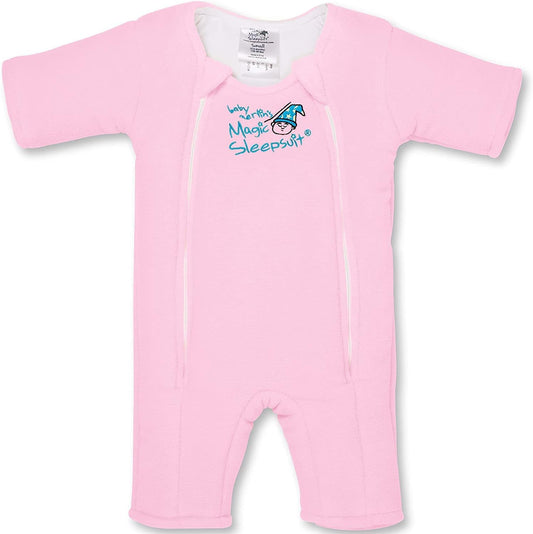Magic Sleepsuit Baby Merlin's Microfleece Baby Swaddle Transition Product - Soft and Cozy Design, Double Zipper for Easy Diaper Changes, Promotes Safe Sleep 3-6 Months - Pink - Small 12-18lbs
